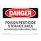 Signmission OSHA Danger Sign, 7" Height, 10" Width, Rigid Plastic, Poison Pesticide Storage Area, Landscape OS-DS-P-710-L-1970 - alternate 1